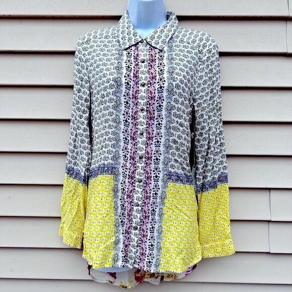 *** Aratta Silent Journey Boho Embroidered Print Top Size S (D) - Picture 3 of 15